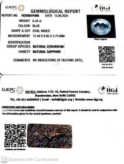 6.34/CT Natural Blue Sapphire with Govt Lab Certificate (12210)